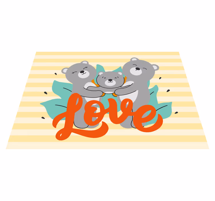 Três ursos fofos parecendo tapete animal - TenStickers