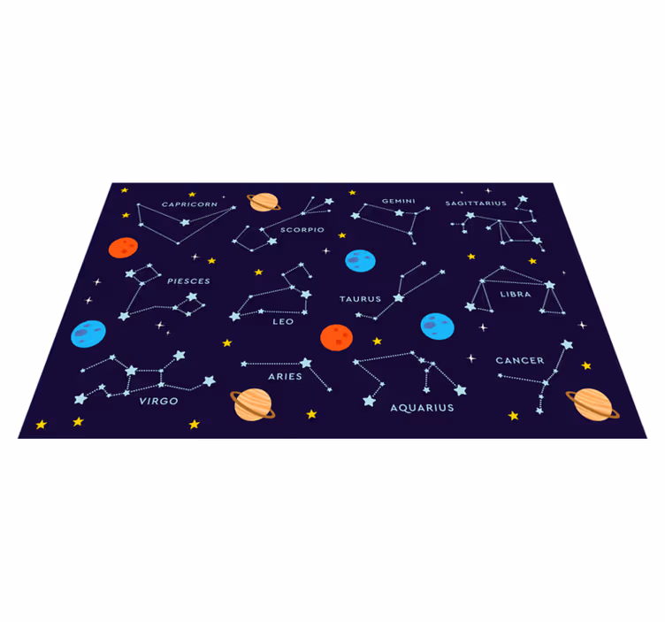 Signos do zodíaco explicados no tapete de estrelas - TenStickers