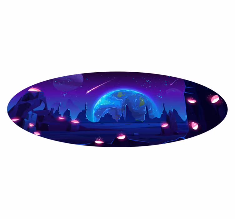 Cartoon espaço superfície estrela tapete de vinil - TenStickers