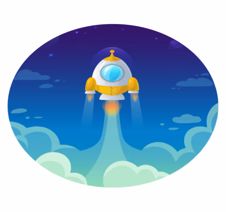 Cartoon foguete estrela espacial tapete de vinil - TenStickers