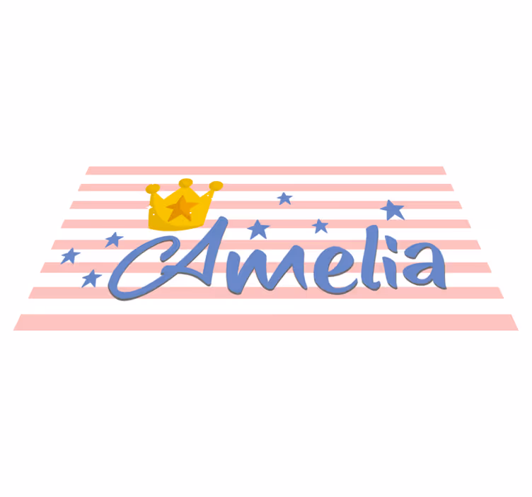 Nome estrelado de princesa com tapete de vinil coroa infantil - TenStickers