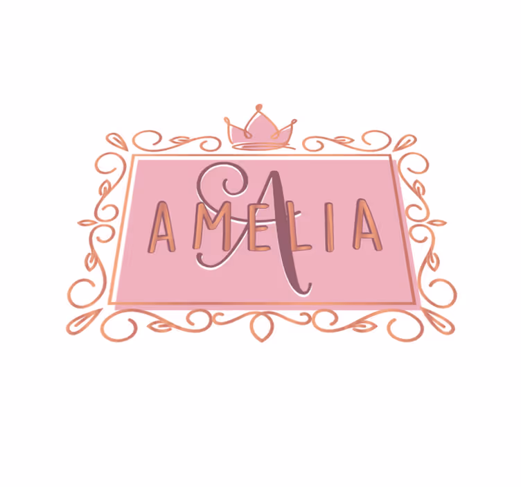 Tapete de vinil para crianças com coroa dourada e rosa - TenStickers