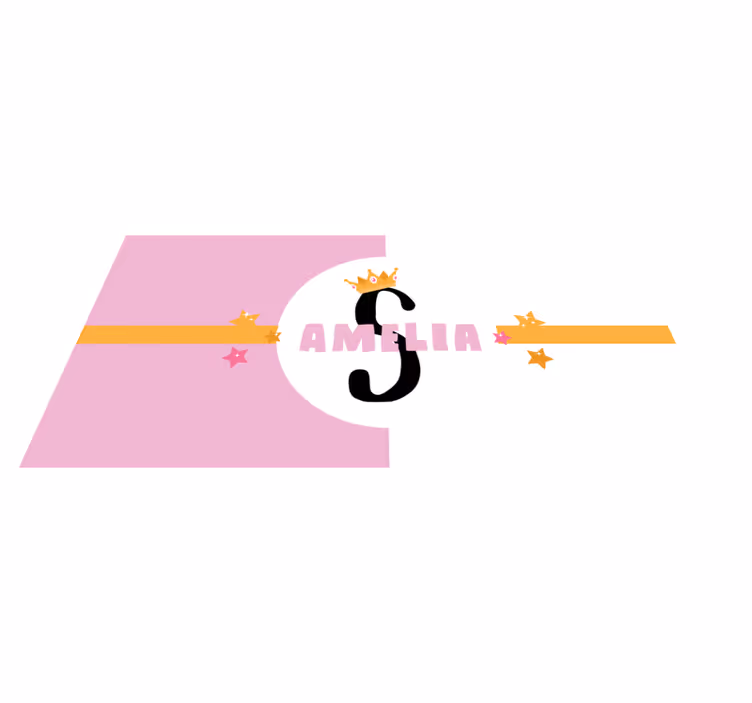 Nome de princesa estrelada com tapete de vinil coroa infantil - TenStickers