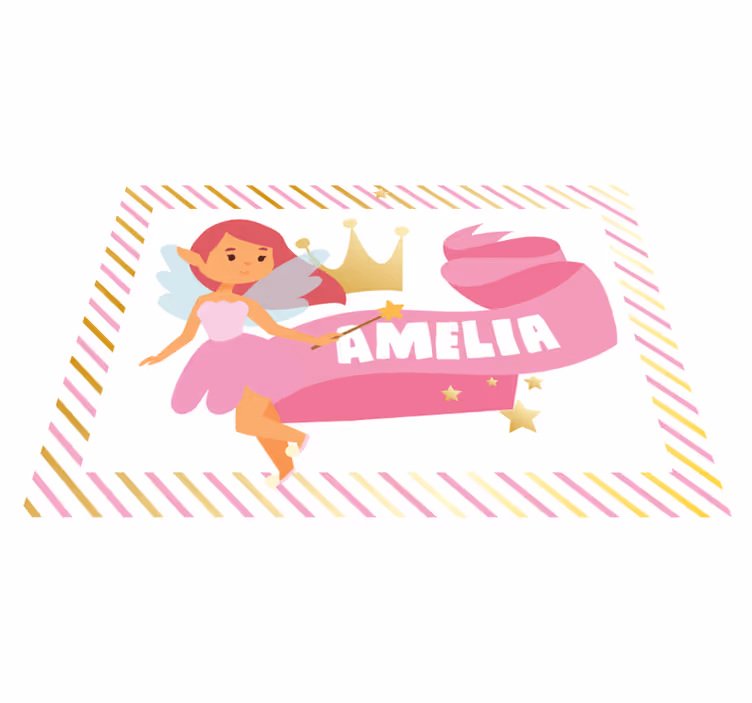 Tapete de vinil com nome de princesa fada infantil - TenStickers