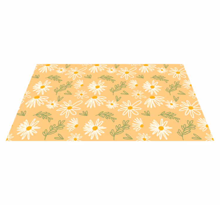 Tapete floral pintado de lindas margaridas - TenStickers