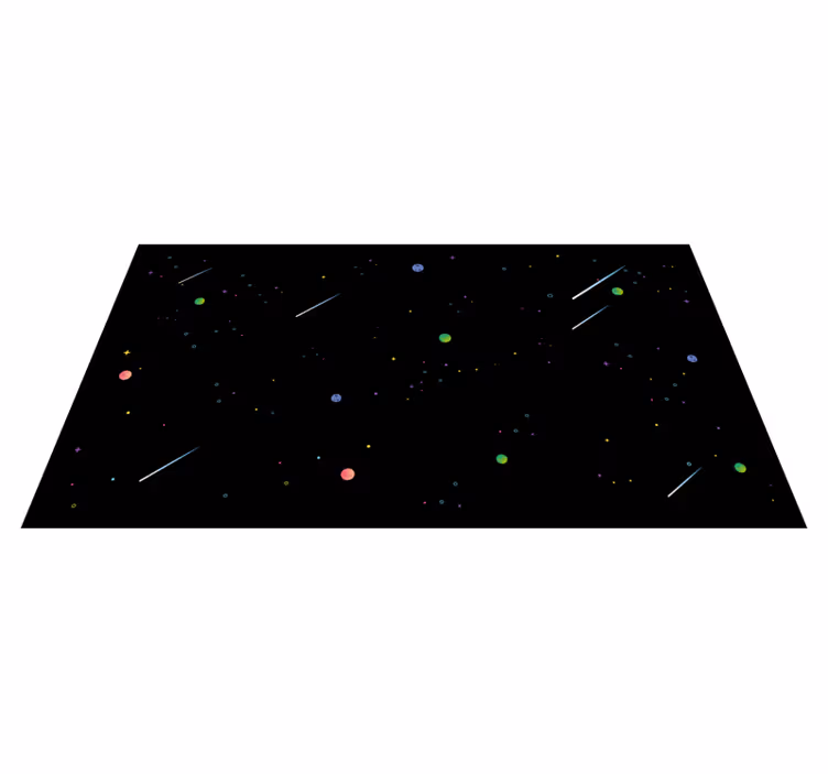 Espaço dos desenhos animados com tapete de vinil estrela cadente - TenStickers