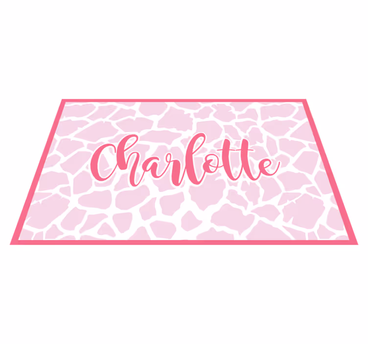 Tapete vinílico com nome design de vaca rosa - TenStickers