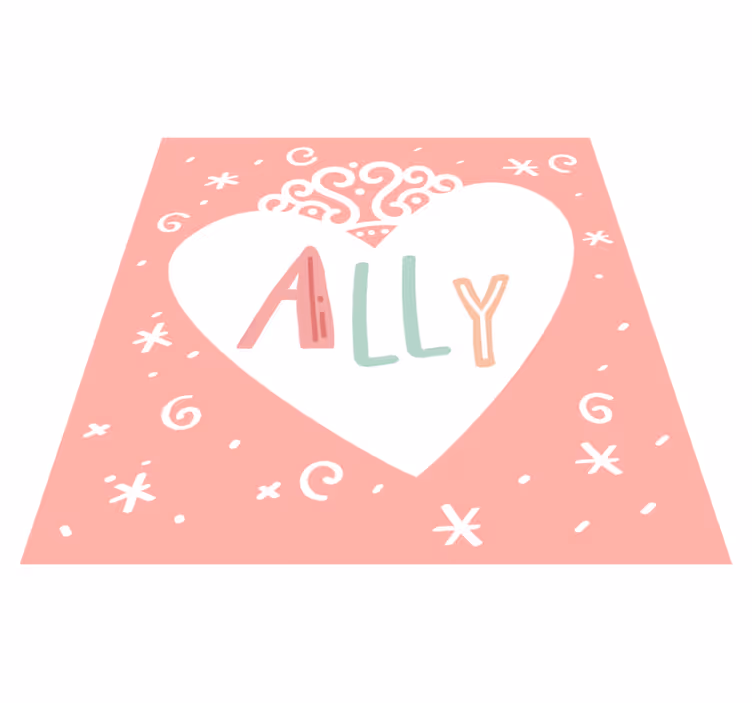 Tapete personalizado nome personalizado coração rosa - TenStickers