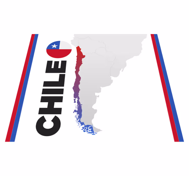 Forma geográfica do tapete do mapa-múndi chile - TenStickers