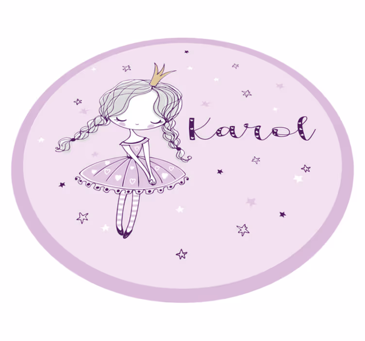 Princesa com duas tranças tapete personalizado - TenStickers