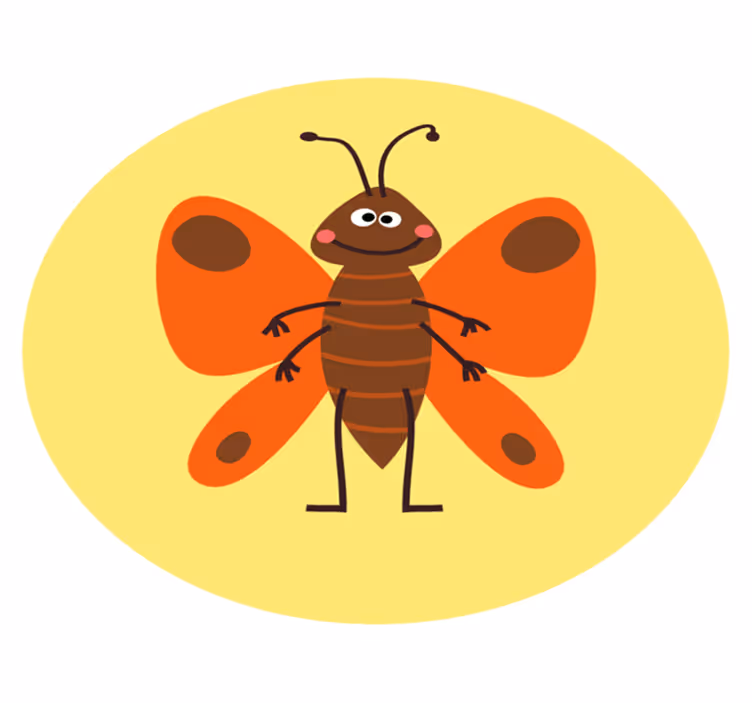 Tapete de quarto de borboleta marrom engraçado - TenStickers