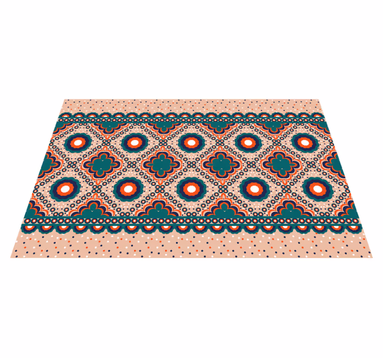 Tapete de quarto com padrão geométrico floral boho - TenStickers