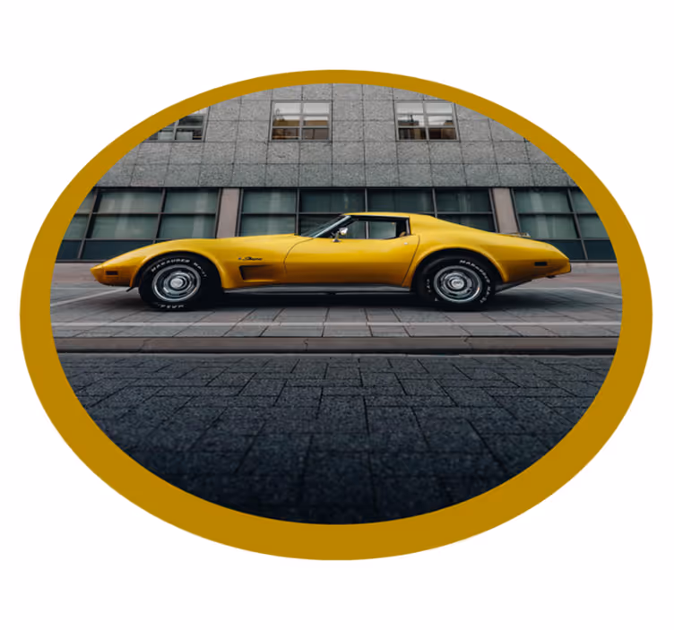 Tapete vinílico juvenil carro amarelo clássico - TenStickers