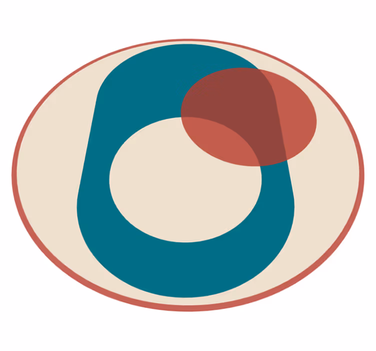 Tapete geométrico de arte abstrata de dois círculos - TenStickers