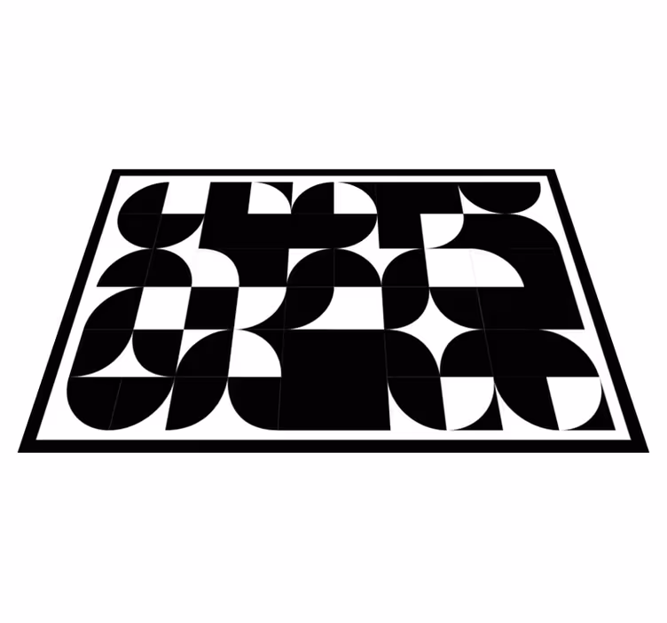 Tapetes de padrão geométrico de círculo preto - TenStickers