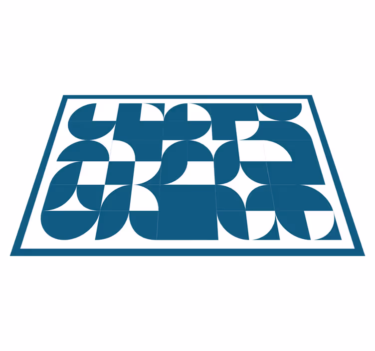 Tapetes de padrão geométrico de círculo azul - TenStickers