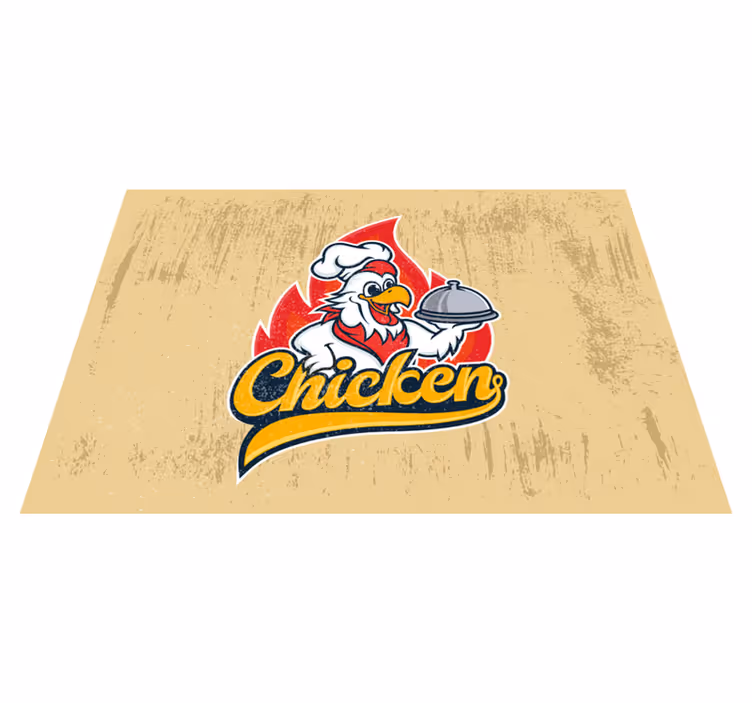 Tapete vintage frango chef animal - TenStickers