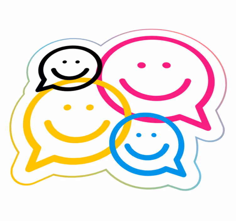 tapete de vinil juvenil com balões de fala coloridos sorridentes - TenStickers