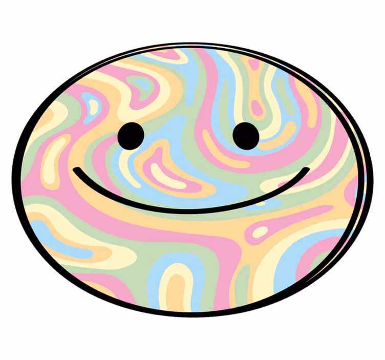 Tapete vinílico juvenil círculo de sorriso feliz - TenStickers