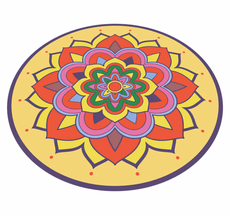 Tapete de mandala de vinil com pétalas coloridas florais - TenStickers