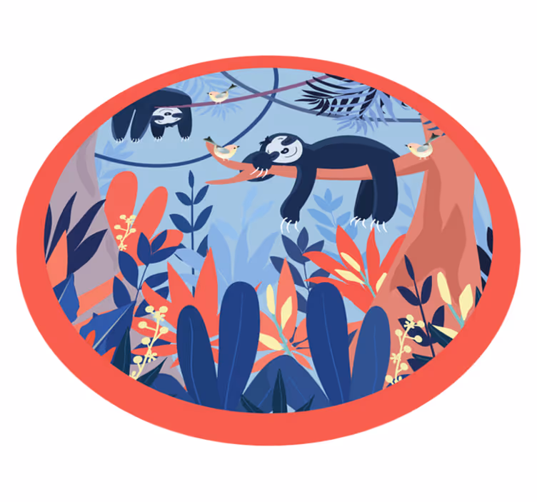 Animais dormindo em tapete de vinil de crianças da floresta - TenStickers