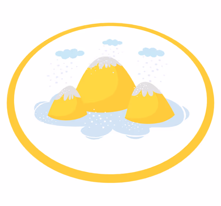 Montanhas amarelas com gotas de chuva tapete de vinil infantil - TenStickers