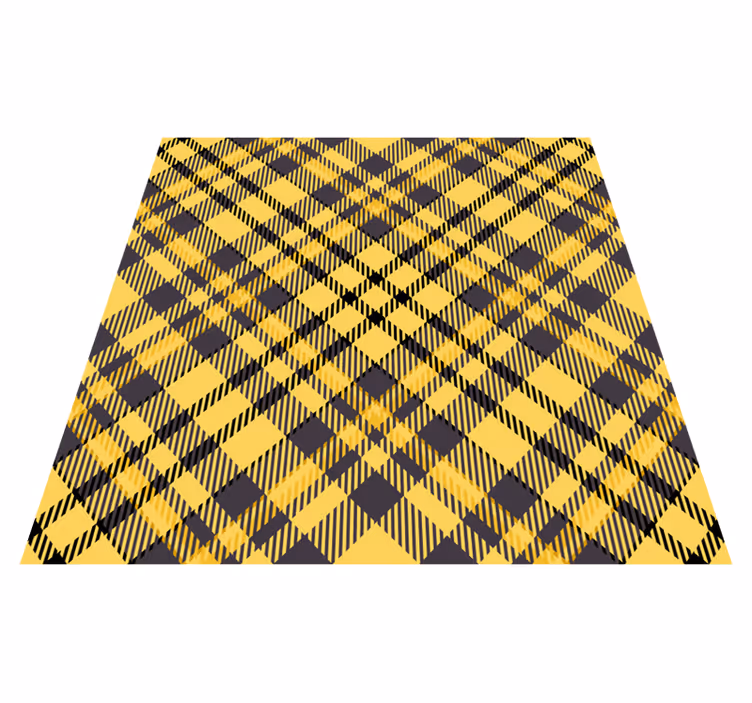 Tapete de vinil quadrado com padrão xadrez cinza e amarelo - TenStickers
