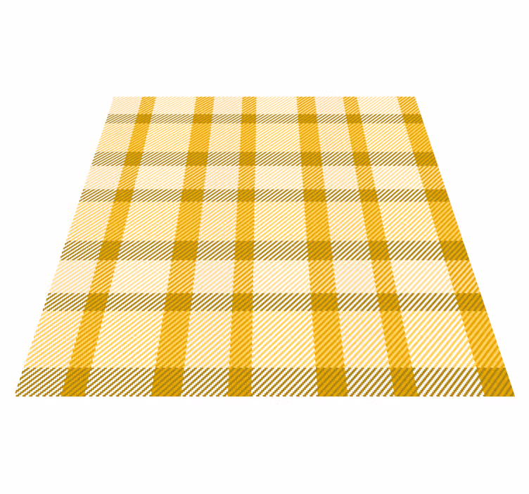 Tapete de vinil quadrado com padrão xadrez amarelo e branco - TenStickers
