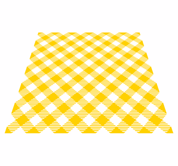 Tapete de vinil quadrado com padrão xadrez branco e amarelo - TenStickers
