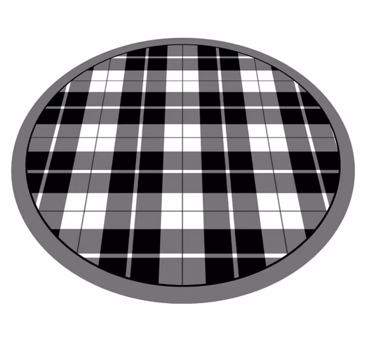 Tapete circular quadrado com padrão cinza claro escuro - TenStickers