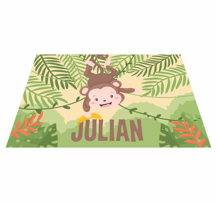 Macaquinho no tapete personalizado galho - TenStickers