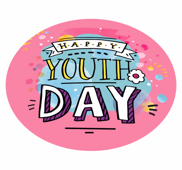 Tapete vinílico frases e textos feliz dia da juventude - TenStickers
