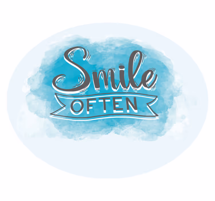 Tapete vinílico frases e textos sorria frequentemente - TenStickers