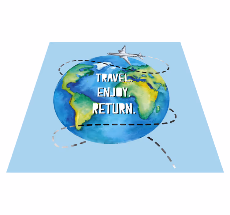 Fundo de viagens em aquarela com tapete de avião - TenStickers