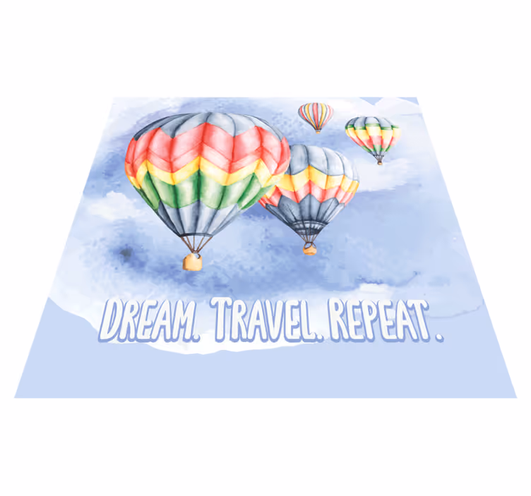 Tapete vinílico frases e textos viagem dos sonhos repetida - TenStickers