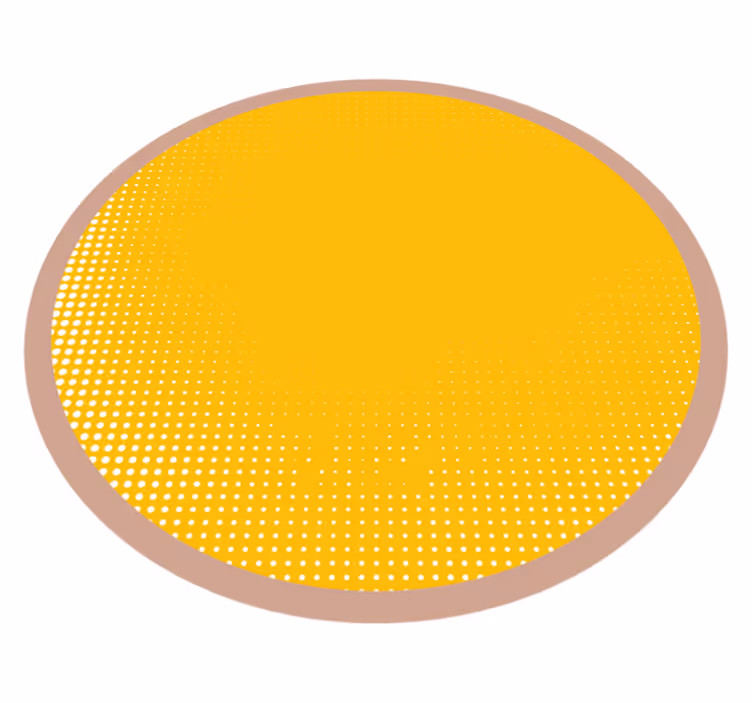 Tapete vinílico amarelo padrão circular ensolarado - TenStickers