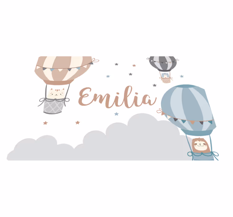 Tapete personalizado de balões de cor pastel - TenStickers