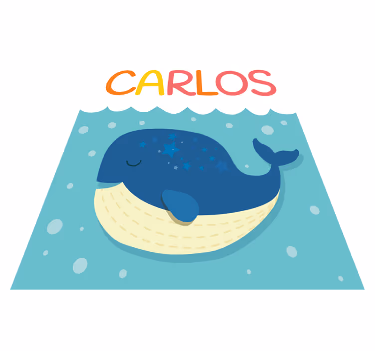 Tapete personalizado infantil de natação de baleia - TenStickers