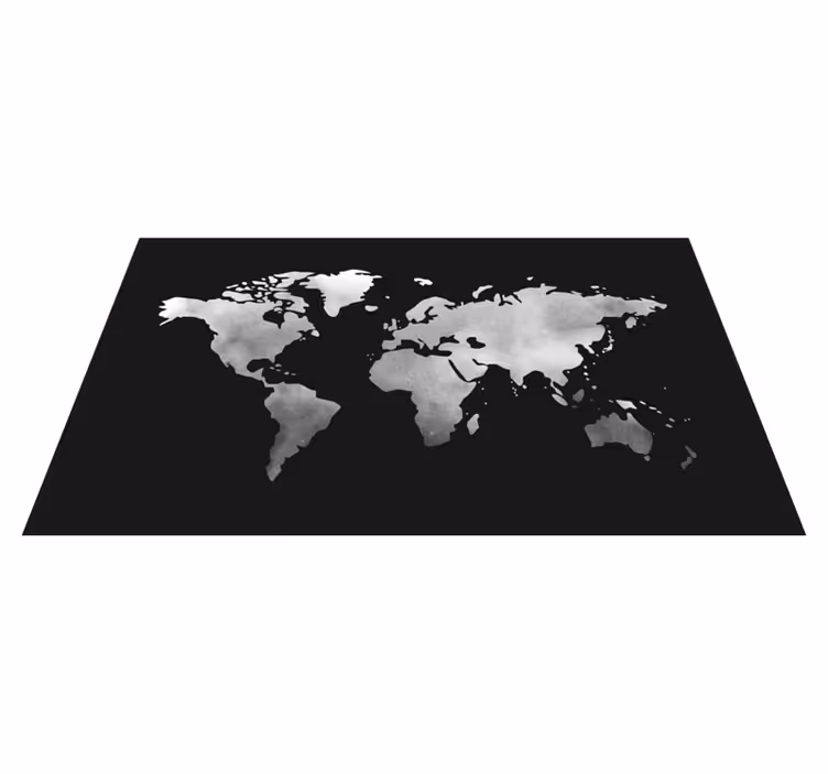 Tapete de mapa mundial gradiente de cor cinza - TenStickers