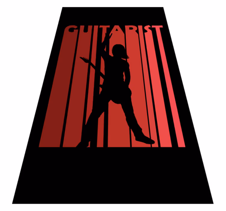 Tapete vinílico texturas silhueta do guitarrista - TenStickers