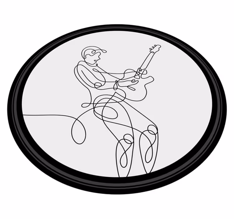 Tapete vinílico texturas músico de arte linear - TenStickers