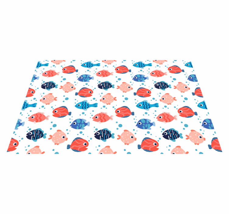 Tapete de vinil infantil peixes rosa e azul - TenStickers