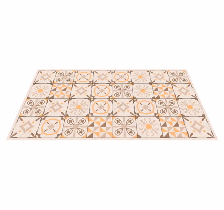 Tapete de vinil mármore motivos de azulejos vintage - TenStickers
