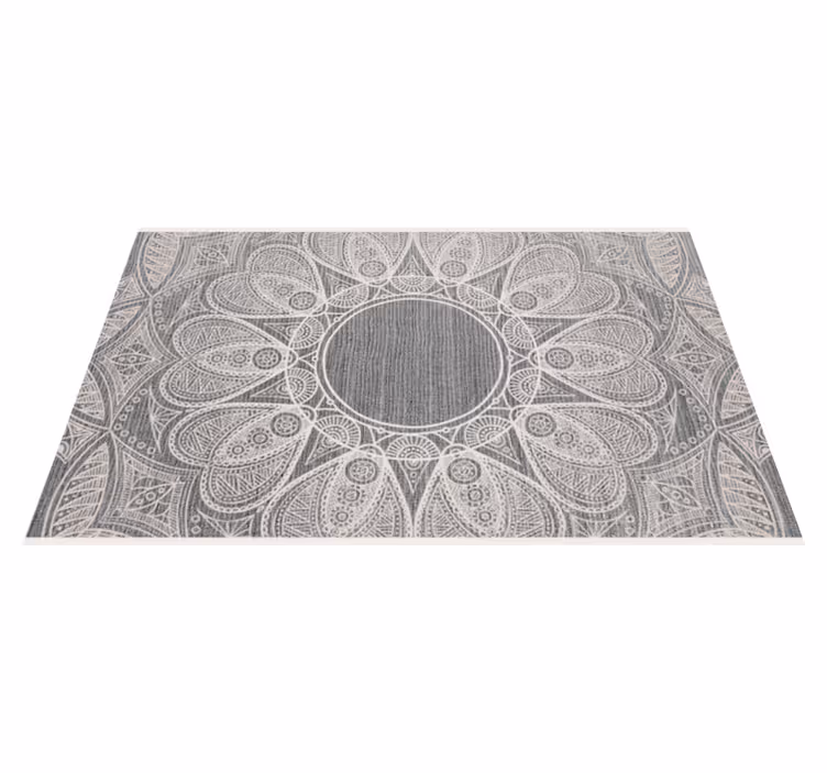 Carpete cinza etnico com textura de produtoartesanal - TenStickers