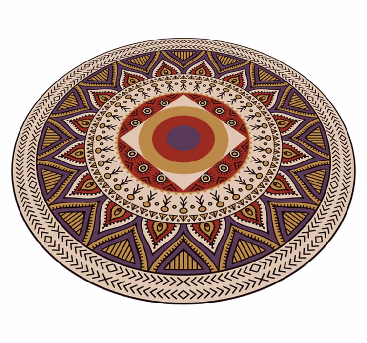 Tapete de textura mandala bege floral - TenStickers