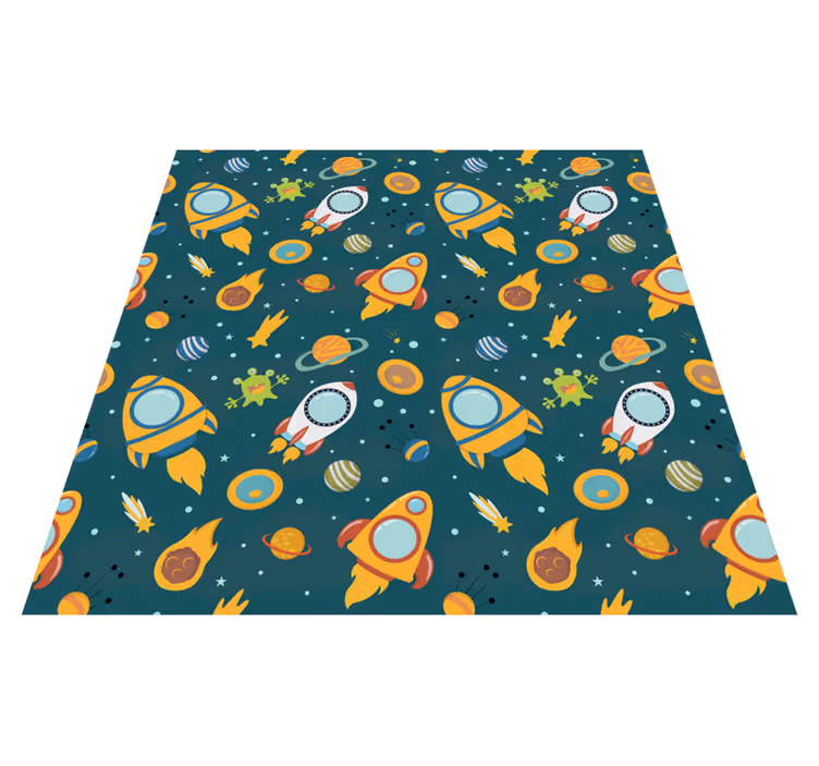 Novo planeta com tapete de vinil engraçado alienígena infantil - TenStickers
