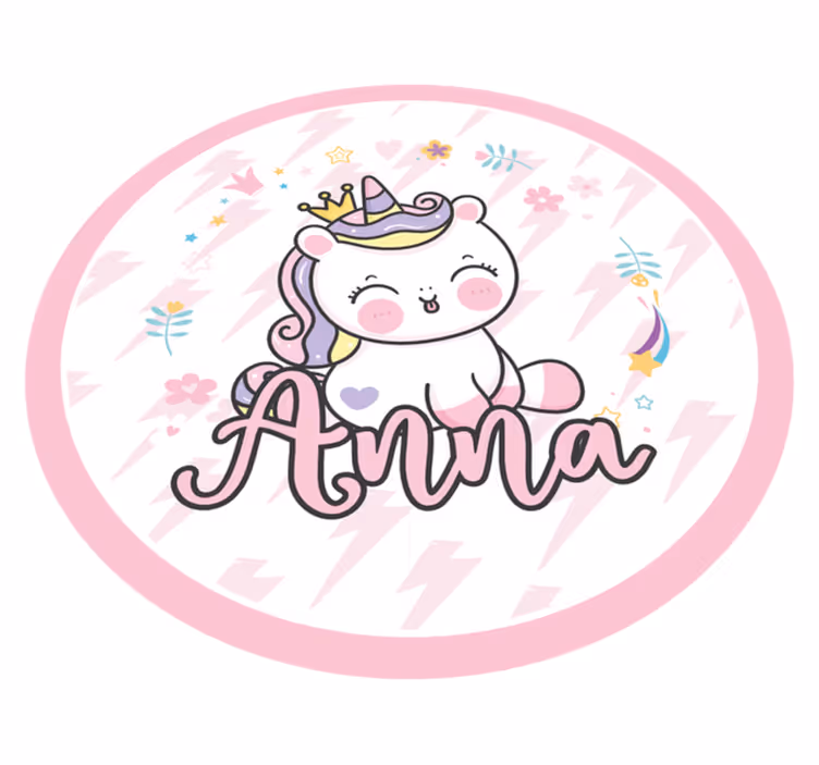 Lindo tapete personalizado de unicórnio bebê - TenStickers