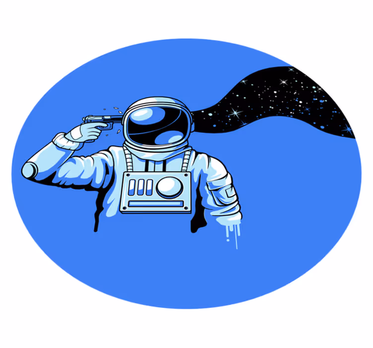 Tapete vinílico juvenil cena cósmica de astronauta - TenStickers