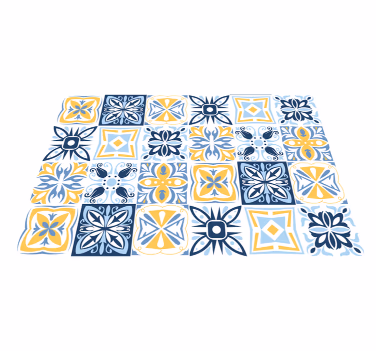 Tapete azul imitação padrão sul - TenStickers