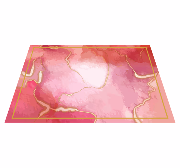 Tapete de quarto com efeito de mármore rosa e dourado - TenStickers